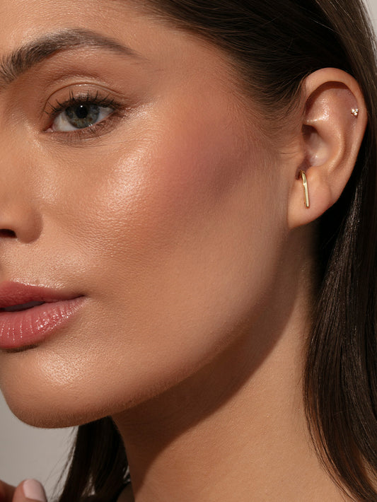 Open Bar Ear Climber | Gold Solid | Product Image | Uncommon James