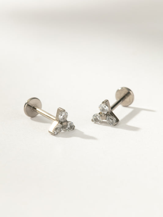 Diamond Cluster Titanium Flat Back Earring | Titanium Pair | Product Image | Uncommon James