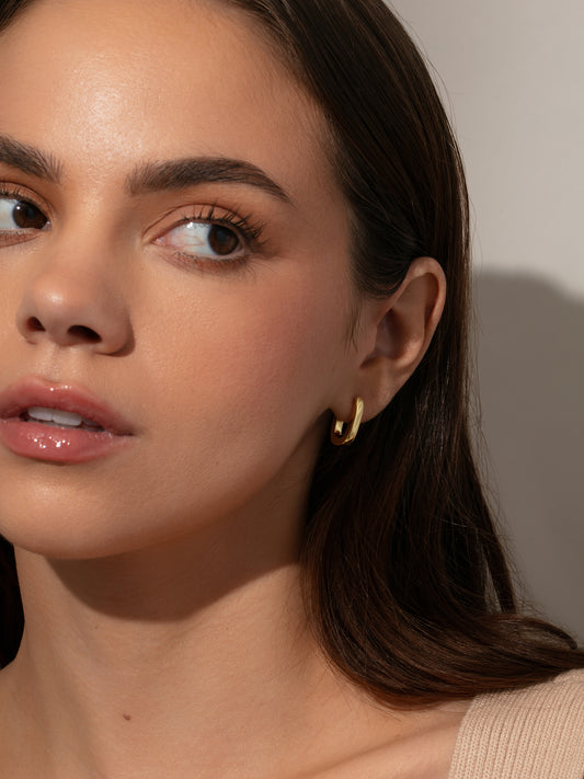 Oval Huggie Earrings | Gold | Product Image | Uncommon James