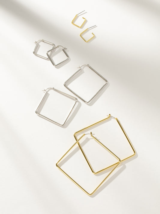 Girl Boss Hoop Earrings | Gold, Silver | Group Image | Uncommon James